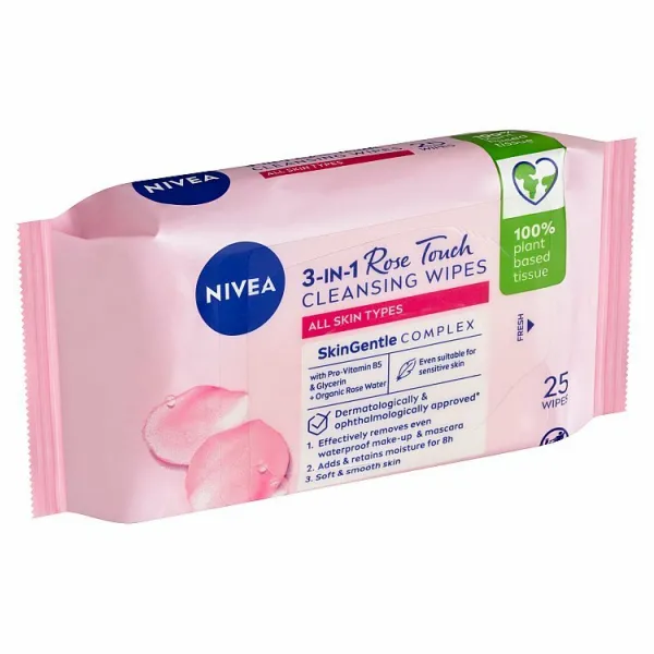 NIVEA MicellAir Rose Touch čistiace pleťové micelárne obrúsky 25 ks