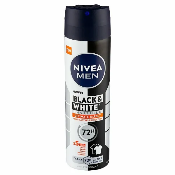 Nivea Men Black & White Invisible Ultimate Impact sprej antiperspirant 150 ml