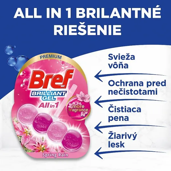 Bref Brilliant Gel Spring Rain WC záveska 3x42g