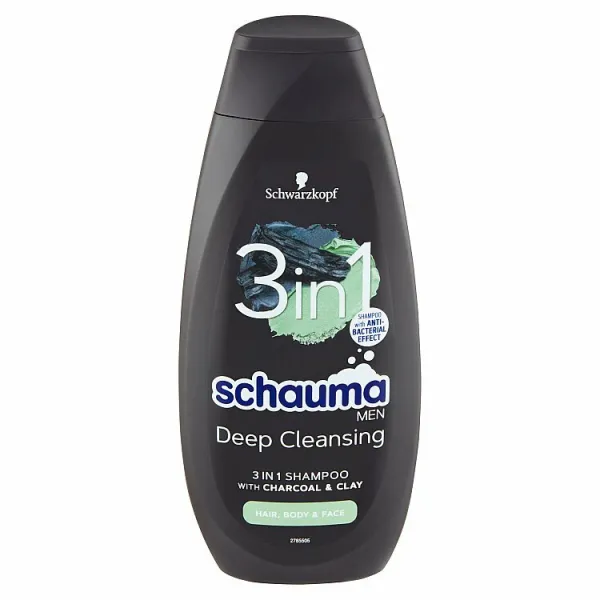 Schwarzkopf Schauma MEN šampón s aktívnymi zložkami uhlia na tvár, telo a vlasy 400 ml