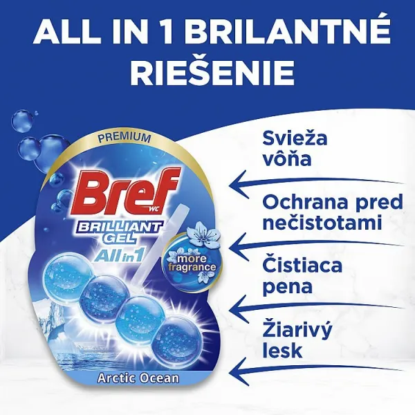Bref Brilliant Gel Arctic Ocean WC záveska 3x42g