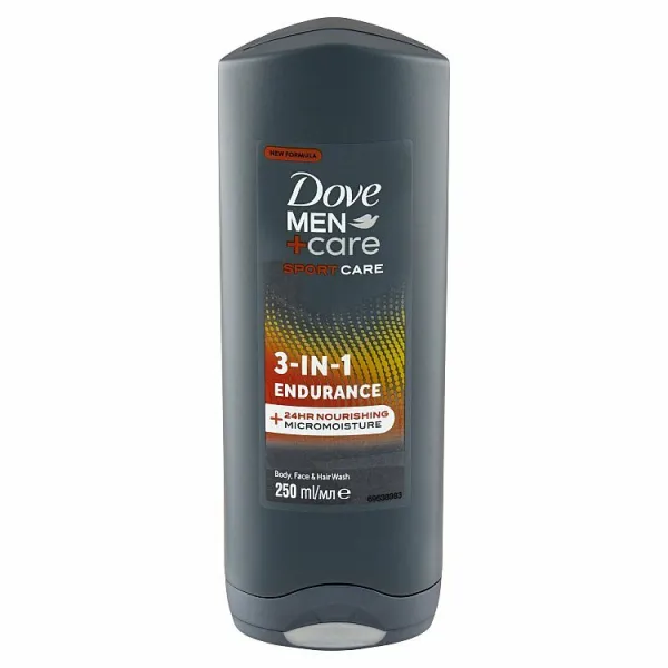 Dove Men+Care Sport Care 3-in-1 Endurance sprchovací gél na telo, tvár a vlasy 250 ml
