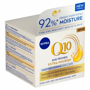 Nivea Q10 Extra Nourish Anti-Wrinkle výživný denný krém proti vráskam OF 15 50 ml