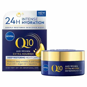 Nivea Q10 Extra Nourish Anti-Wrinkle výživný nočný krém proti vráskam 50 ml