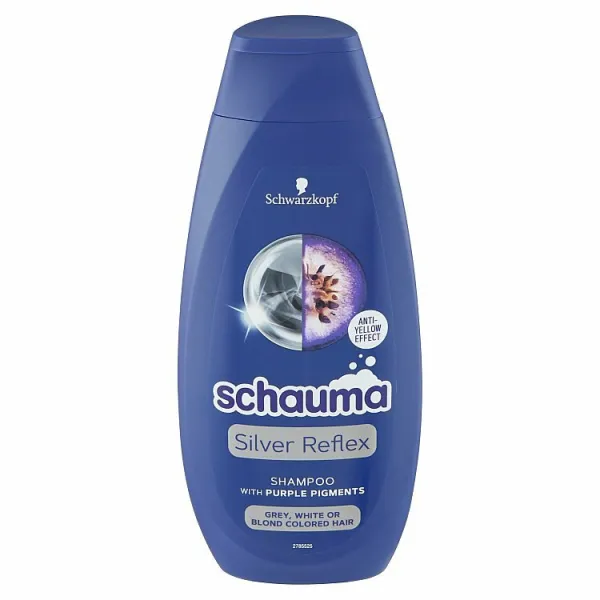 Schwarzkopf Schauma Silver Reflex šampón neutralizujúci žlté tóny pre zosvetlené, melírované studené blond vlasy 400 ml