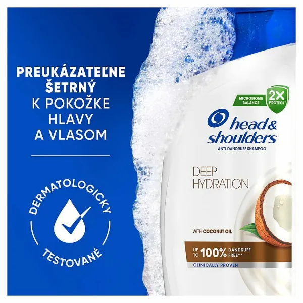 Head & Shoulders Deep Hydration Šampón na Lupiny 400 ml s Kokosovým Olejom. Denné Použitie