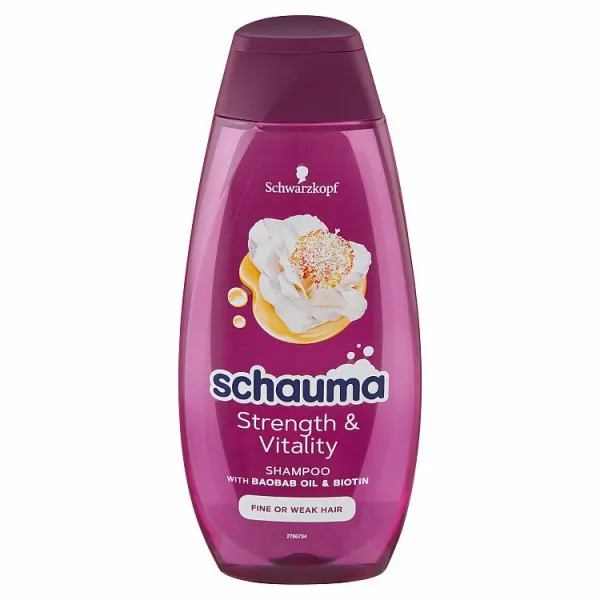 Schwarzkopf Schauma Strength & Vitality posilňujúci šampón pre jemné vlasy bez objemu 400 ml