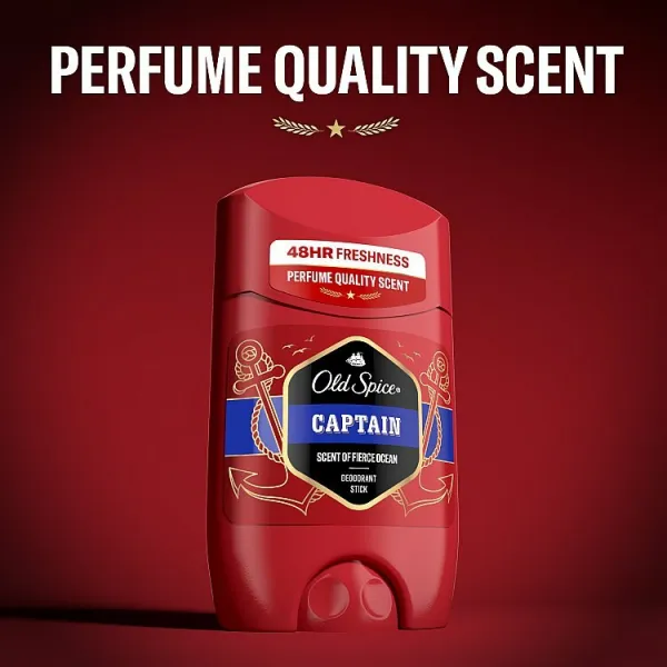 Old Spice Captain Tuhý Dezodorant 50 ml. 48 h Sviežosť. 50 % Recyklovaného Plastu