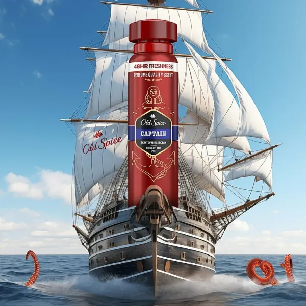 Old Spice Captain Dezodorant V Spreji Pre Mužov 150ml, 48 h Sviežosť a Bez Hliníka