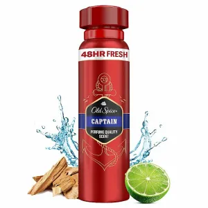 Old Spice Captain Dezodorant V Spreji Pre Mužov 150ml, 48 h Sviežosť a Bez Hliníka