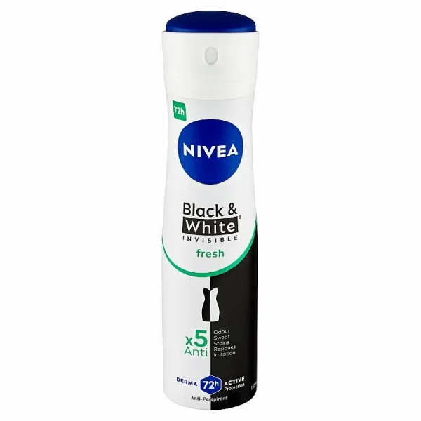 Nivea Invisible Black & White Fresh antiperspirant v spreji pre ženy 150 ml