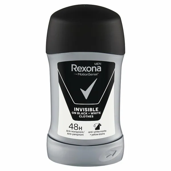 Rexona Invisible on Black + White Clothes Antiperspirant tuhý antiperspitant 48 H 50 ml