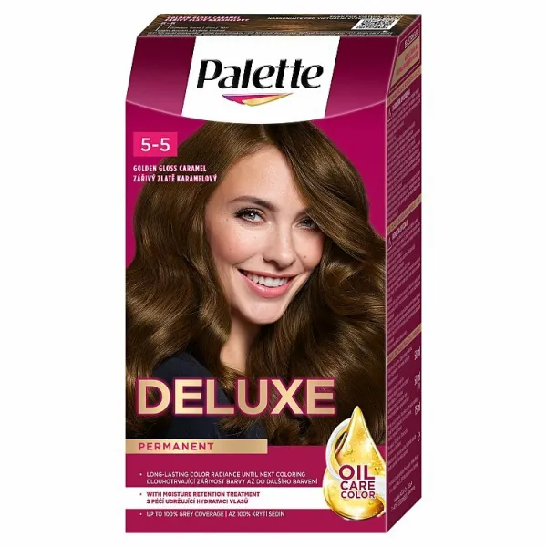 Schwarzkopf Palette Deluxe permanentná farba na vlasy odtieň 5-5 555 Golden Gloss Caramel 1 ks