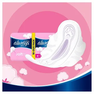 Always Platinum Super Menštruačné Vložky s Krídelkami, 16 ks