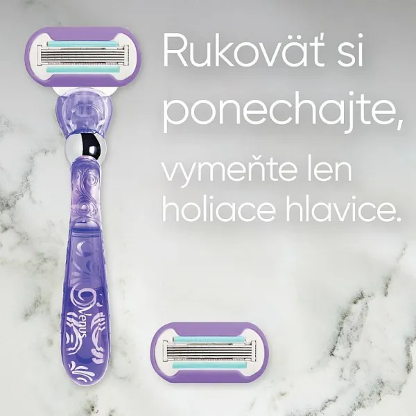Gillette Venus Deluxe Smooth Swirl holiaci strojček + náhradné hlavice 1 ks