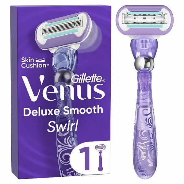 Gillette Venus Deluxe Smooth Swirl holiaci strojček + náhradné hlavice 1 ks