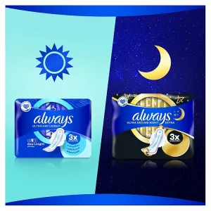 Always Ultra  Hygienické Vložky Deň a noc (Veľkosť 3) Krídelká 28 ks