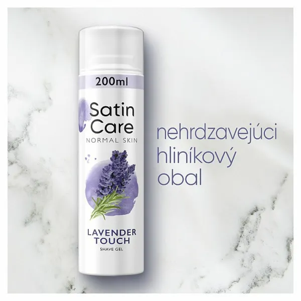 Gillette Satin Care Lavender Touch gél na holenie pre ženy 200 ml