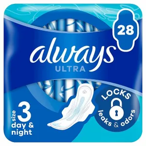 Always Ultra  Hygienické Vložky Deň a noc (Veľkosť 3) Krídelká 28 ks