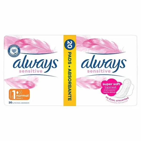 Always Platinum Normal Menštruačné Vložky s Krídelkami, 20 ks