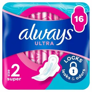 Always Ultra Deň Hygienické Vložky Long (Veľkosť 2) Krídelká 16 ks