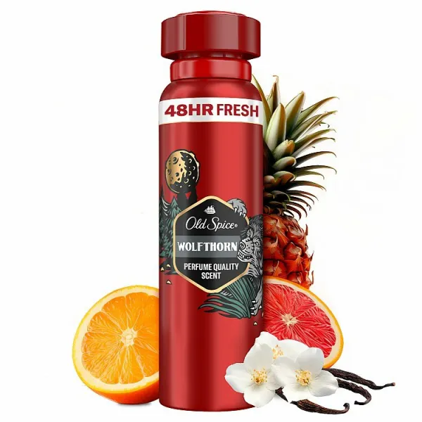 Old Spice Wolfthorn Dezodorant V Spreji Pre Mužov 150ml, 48 h Sviežosť a Bez Hliníka
