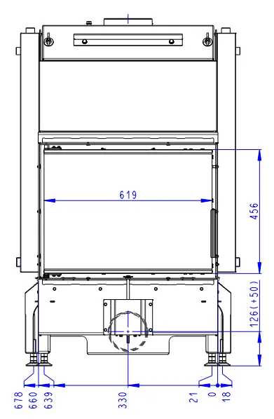 ROMOTOP DYNAMIC W 2G 66.50.01 - krbová vložka s teplovodným výmenníkom a dvojitým presklením DW2M 01