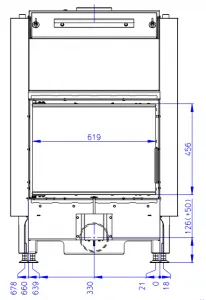 ROMOTOP DYNAMIC W 2G 66.50.01P - krbová vložka rovná s trojitým presklením a teplovodným výmenníkom DW2M 01P