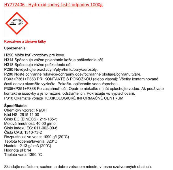 Economy Hydroxid sodný čistič odpadov 1 kg