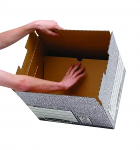 Archívna krabica s odnímacím vekom Fellowes BANKERS BOX sivá/biela 32,5x28x38,5 cm