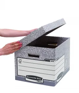 Archívna krabica s odnímacím vekom Fellowes BANKERS BOX sivá/biela 32,5x28x38,5 cm