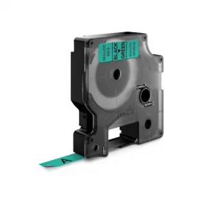 Dymo originál páska do tlačiarne štítkov, Dymo, 40919, S0720740, čierny tlač/zelený podklad, 7m, 9mm, D1 40919