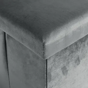 DIEGO zamatový skladací puf grafitový VELVET veľkosť L