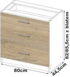 Ak furniture Kuchynská skrinka Artus S80 SZ3