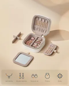SONGMICS Šperkovnica MALÁ DESON 10,5 cm biela