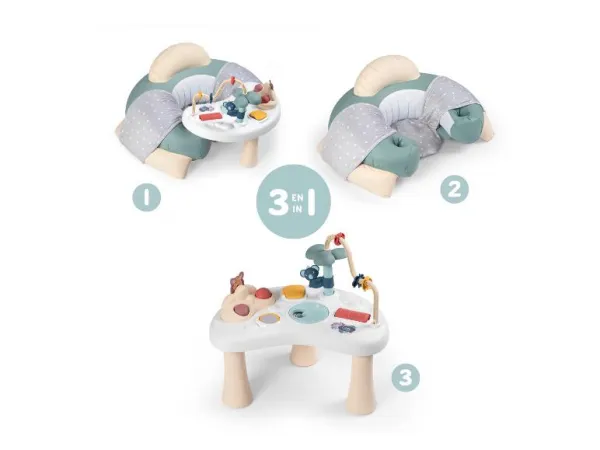 Smoby Detská sedačka s hracím stolíkom 3 v 1