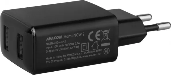 AVACOM HomeNOW 2 síťová nabíječka 5V 3,4A 17W se dvěma USB-A výstupy