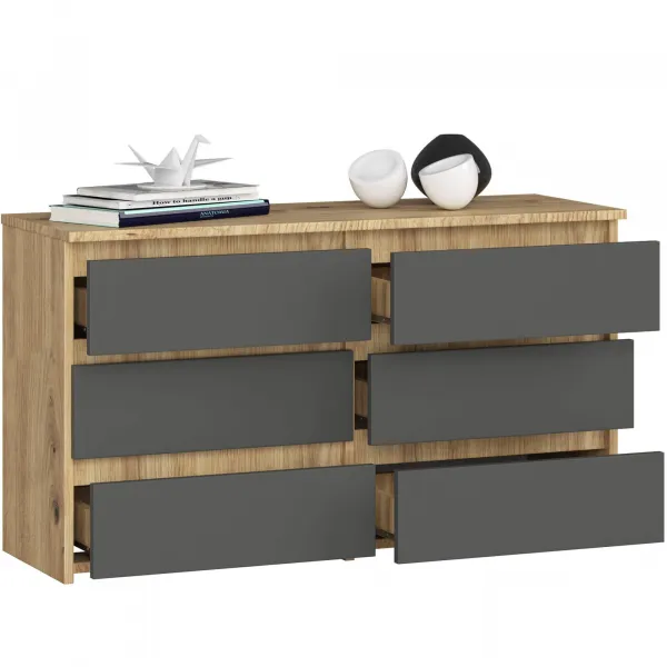 Ak furniture Komoda CL6 100 cm dub artisan/grafitově šedá