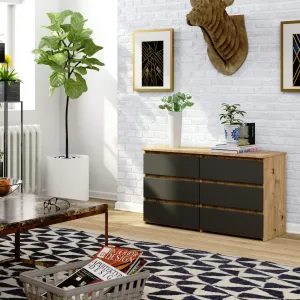 Ak furniture Komoda CL6 100 cm dub artisan/grafitově šedá