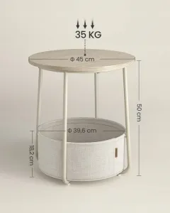 SONGMICS Príručný stolík Vasagle Moris béžový