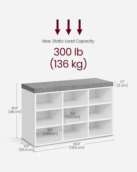 SONGMICS Topánkovník Vasagle Endersen 78 cm biely