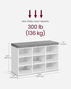 SONGMICS Topánkovník Vasagle Endersen 78 cm biely