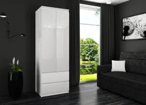 Ak furniture Šatníková skriňa Star 60 cm biely lesk