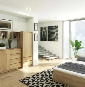 Ak furniture Šatníková skriňa Star 60 cm dub sonoma