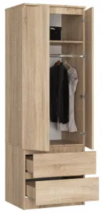 Ak furniture Šatníková skriňa Star 60 cm dub sonoma