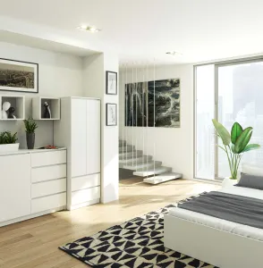 Ak furniture Šatníková skriňa Star 60 cm biela