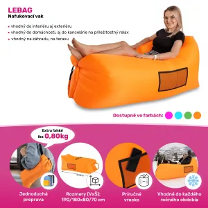 Nafukovací sedací vak LEBAG Tempo Kondela Modrá