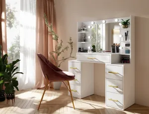 ArtMadex Toaletný stolík HOLLYWOOD | biela