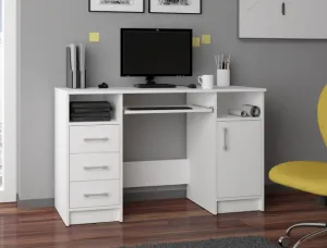 Ak furniture Volně stojící psací stůl Ana 124 cm bílý