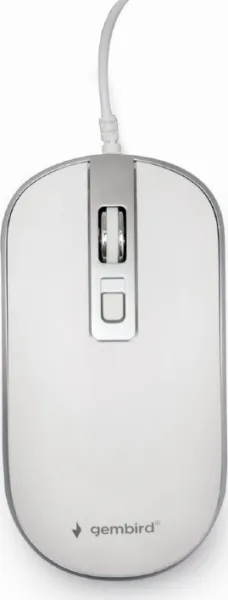 Myš GEMBIRD MUS-4B-06, bílo-stříbrná, USB